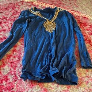 Lilly Pulitzer Royal Blue Kids Long Sleeve with Gold Detail